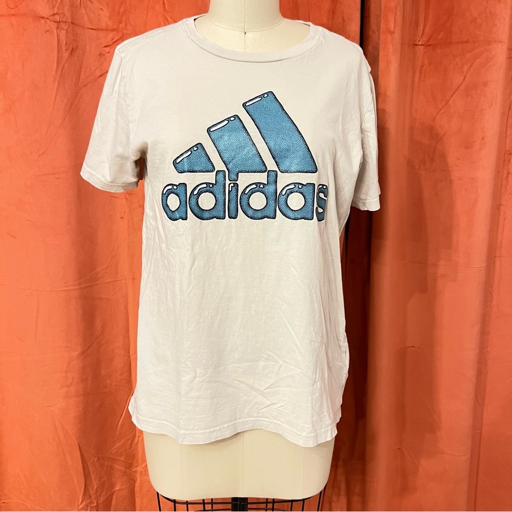 Adidas Tee in White with Blue Graphic size XL